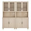 Buffet Corretta avec portes vitrées et meuble bar, meuble de rangement en bois, beige, 173 cm-1669273078