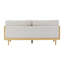 Three-Seater Sofa with Rattan Weave Accents and Wooden Frame