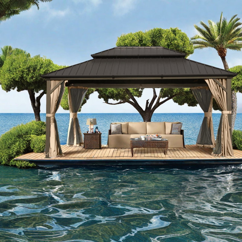 Spacious 12x16 Canopies & Gazebos(must Include Frame), Steel Modern Dining
