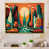 Toile avec cadre flottant or