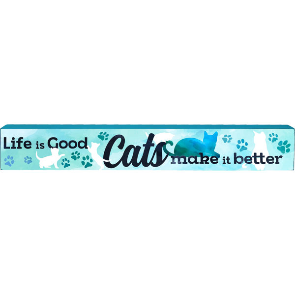 Spoontiques Cat Long Wood Sign | Wayfair Cat Long Wood Sign