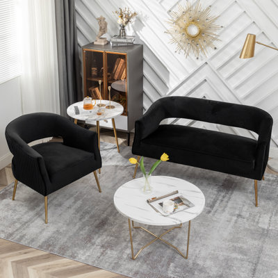 Chynna 2 Piece Velvet Living Room Set