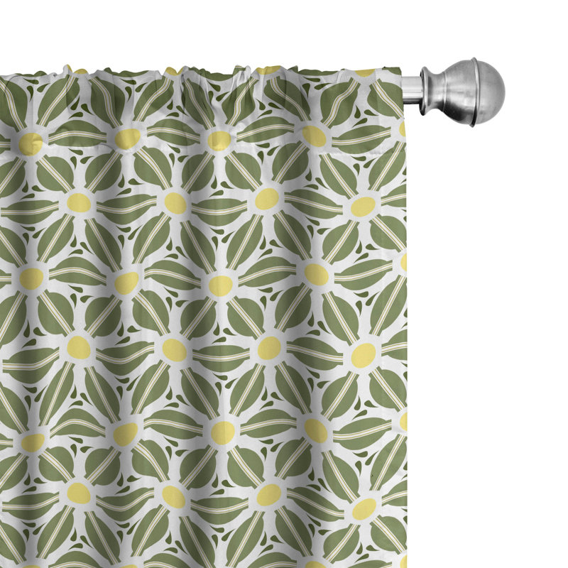 Floral Semi-Sheer Rod Pocket Curtain Panels, 28" x 63"