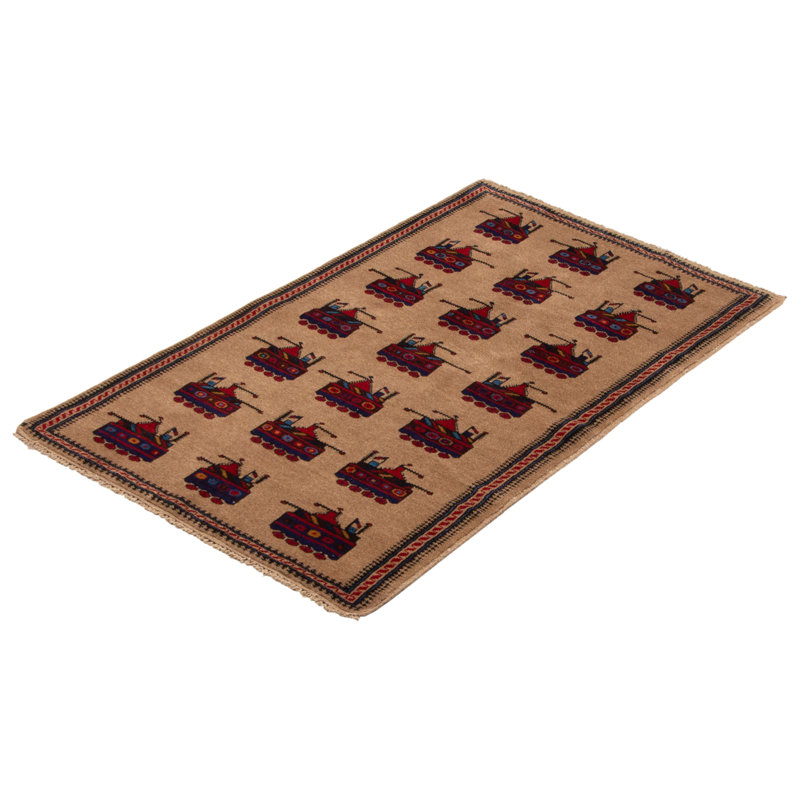 Tapis brun Rare War 2 pi 9 po x 4 pi 10 po