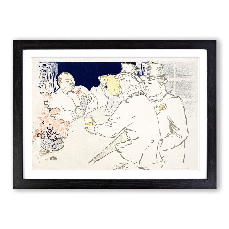 The Irish and American Bar by Henri de Toulouse-Lautrec - Picture Frame Painting, 27cm H x 36cm W x 2cm D, Black