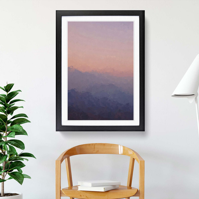 Sunset in California in Abstract - Picture Frame Graphic Art Print, Black Framed, 87cm H x 62cm W x 2cm D