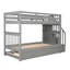 Lit superposé Stairway Twintwin - offre un espace de sommeil supplémentaire gris avec escalier fonctionnel et rangement-1731985892