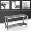 Table de travail pliante robuste en acier inoxydable, station de préparation commerciale pliable avec tablette inférieure réglable et pieds antidérapants pour cuisine, restaurant et restauration-134779281
