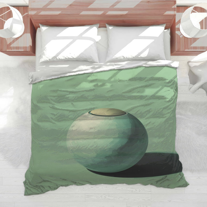 Green Spherical Object Comforter, King