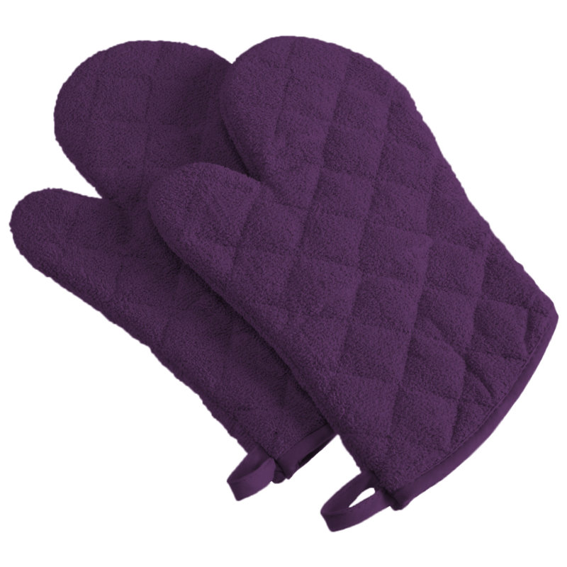 Design Imports Cotton Blend Oven Mitt Set, Purple
