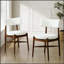 Chaises de salle à manger de style Mid-Century moderne avec dossier rembourré incurvé pour le confort et le style, parfait pour tout espace repas.-1072370020