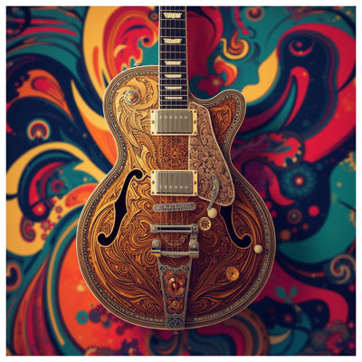 Intricate Guitar Engraving Comforter