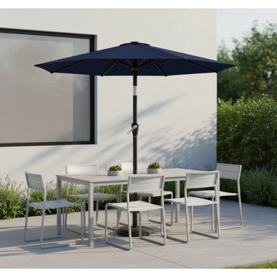 9 FT Patio Umbrella, Outdoor Table Umbrella with Push Button Tilt & Crank, 8 Sturdy Ribs for Market Garden Pool