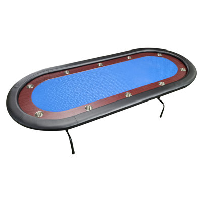INO Design 96'' Poker Table for 10 - Player Baccarat Texas Hold'em Casino Game with Foldable Legs