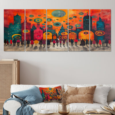 «Colorful City Amusement Parks Carnival Colors» - ensemble de décorations murales de ville