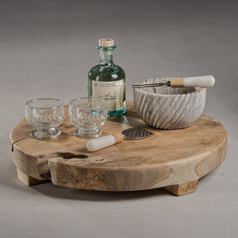Planche à fromage Millwood Pines Daishaun, H 2,75 po x l 17,75 po x P 17,75 po