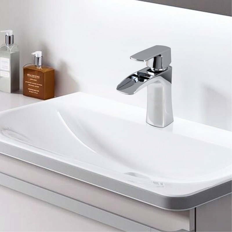 Robinet mitigeur monocommande avec jet cascade pour salle de bain, idéal pour bar et lavabo - Laiton massif, réglage facile du débit, convient aux meubles-lavabos et VR, débit d'eau précis, résistant à la corrosion