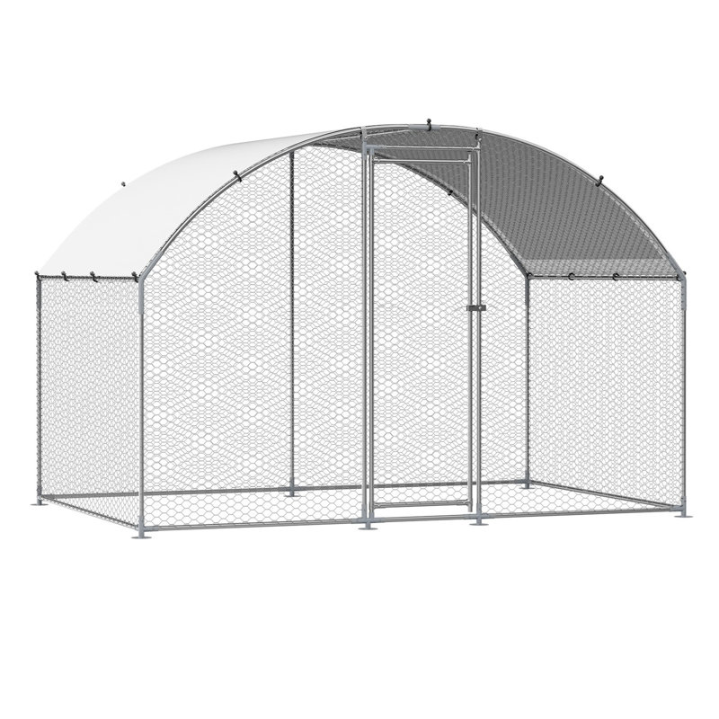 Poule à poules avec toit, H 6,86 po x l 78,55 po x P 11,82 po