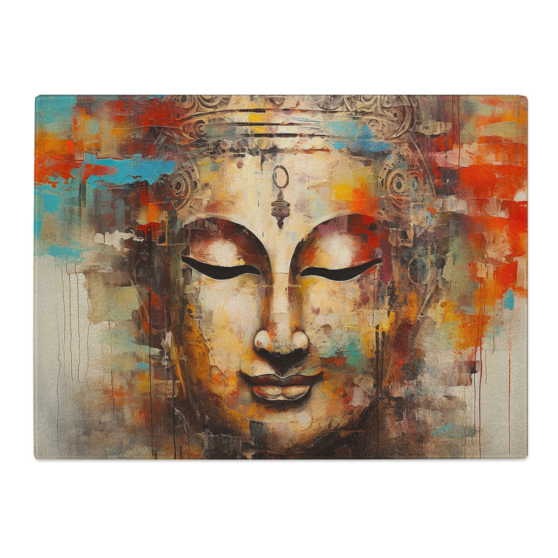 Buddha Abstract  Glass Chopping Board