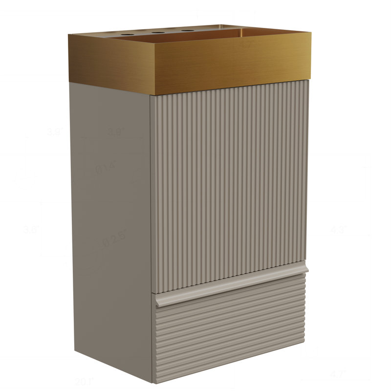 Meuble-lavabo moderne avec lavabo intégré et options de rangement pratiques, Gris
