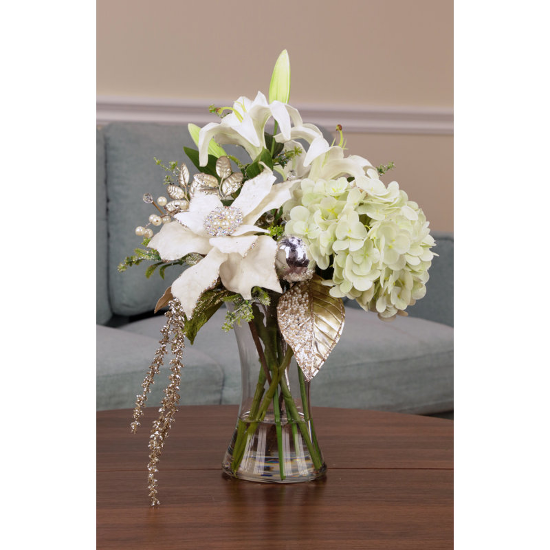 Lily Hydrangea Christmas Vase - 18.5 Inches
