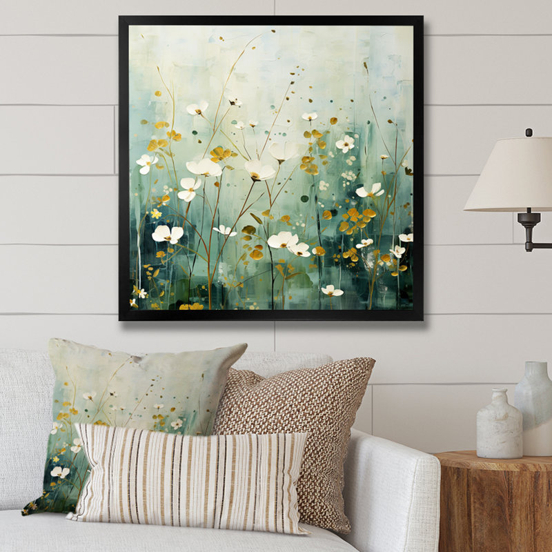 Mauve oasis tranquille sur toile, H 36 po x l 36 po x P 1,5 po, Cadre simple noir