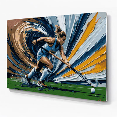 Art mural en métal brun Sports Sports Hockey