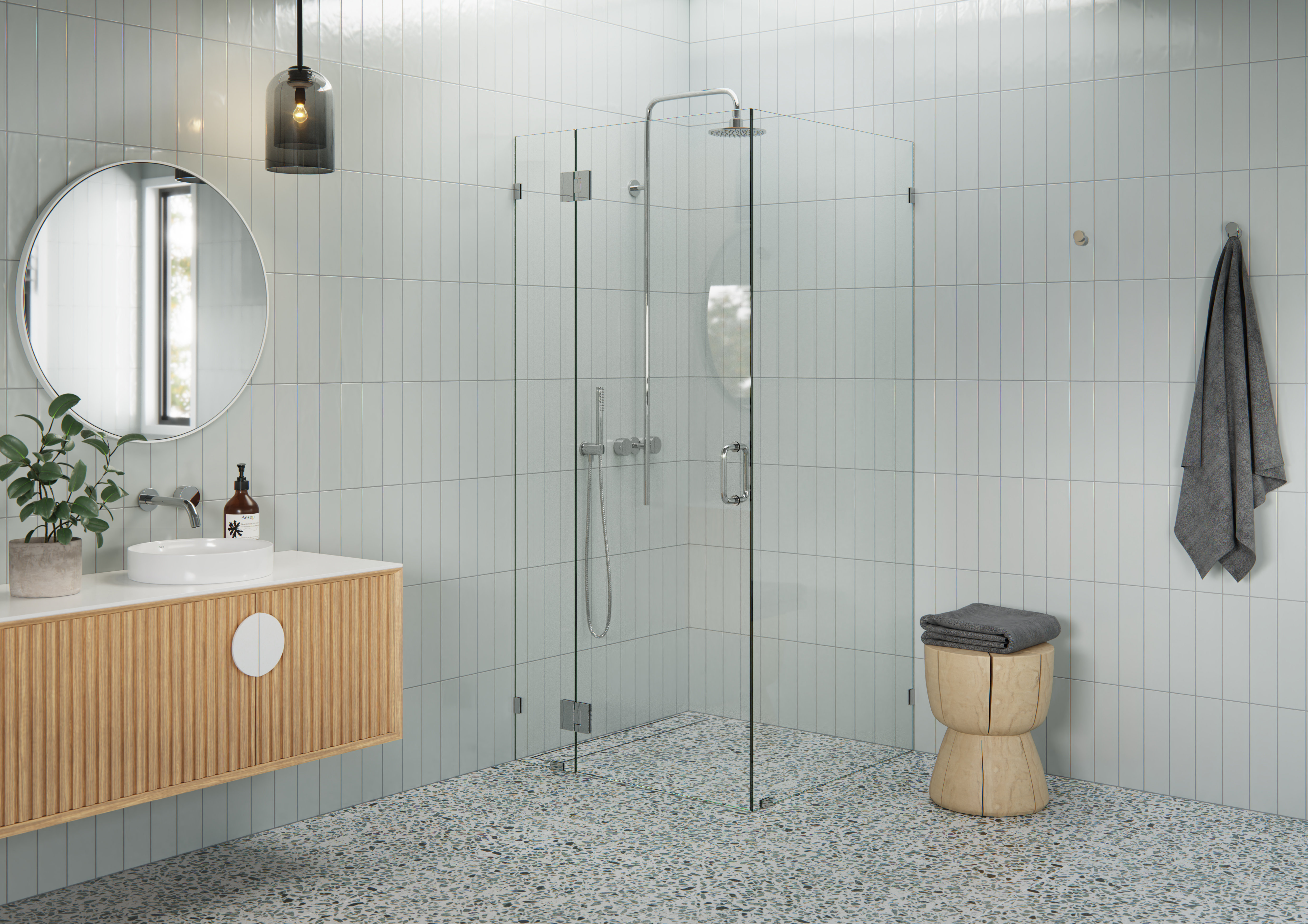 Glass Warehouse Halo 78 in. 90-degree...