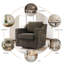 Bronnen Big And Wide Upholstered Cushion Swivel Armchair with Removable Back and Seat Cushion-769047627