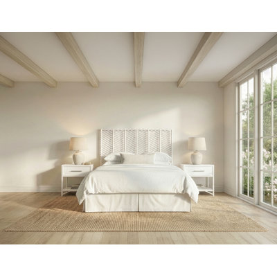 Liam Double Headboard And Olivia Nightstand Set – White