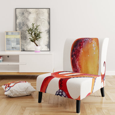 Brechta Vibrant Curve Design II - Velvet Upholstered Modern Slipper Chair