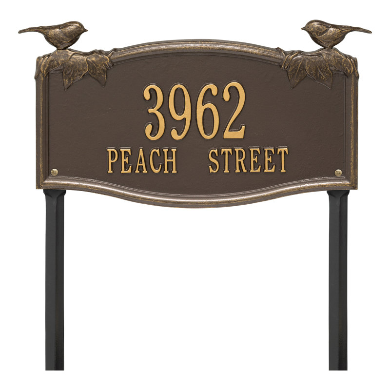 Chickadee Garden Sign, Yes, Bronze/Gold