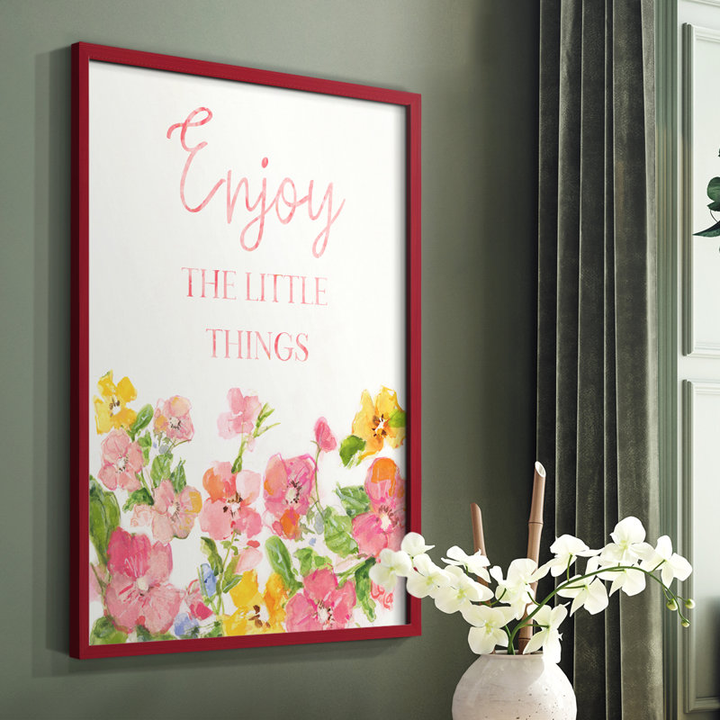 Little Things Framed Print - Solid Wood, 14" H x 11" W, White