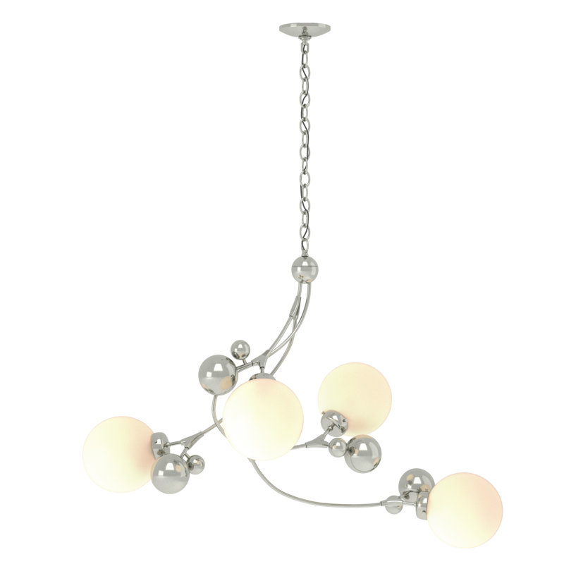 Sprig 4 - Light Unique/Statement Geometric Chandelier, Opal, Sterling