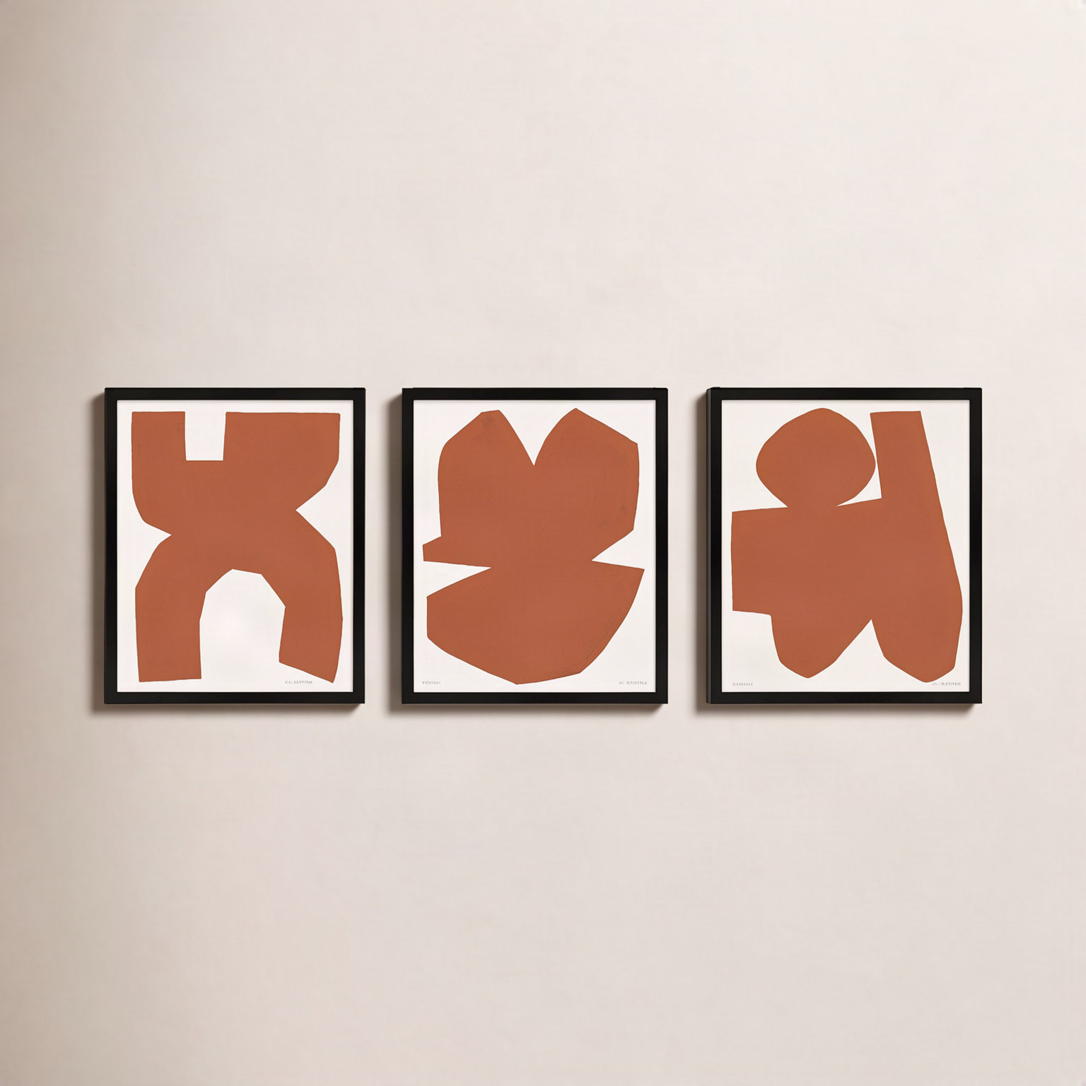 Terra Cotta "Terra Cotta" 3-Piece Print Set, Black, 20'' H x 16'' W