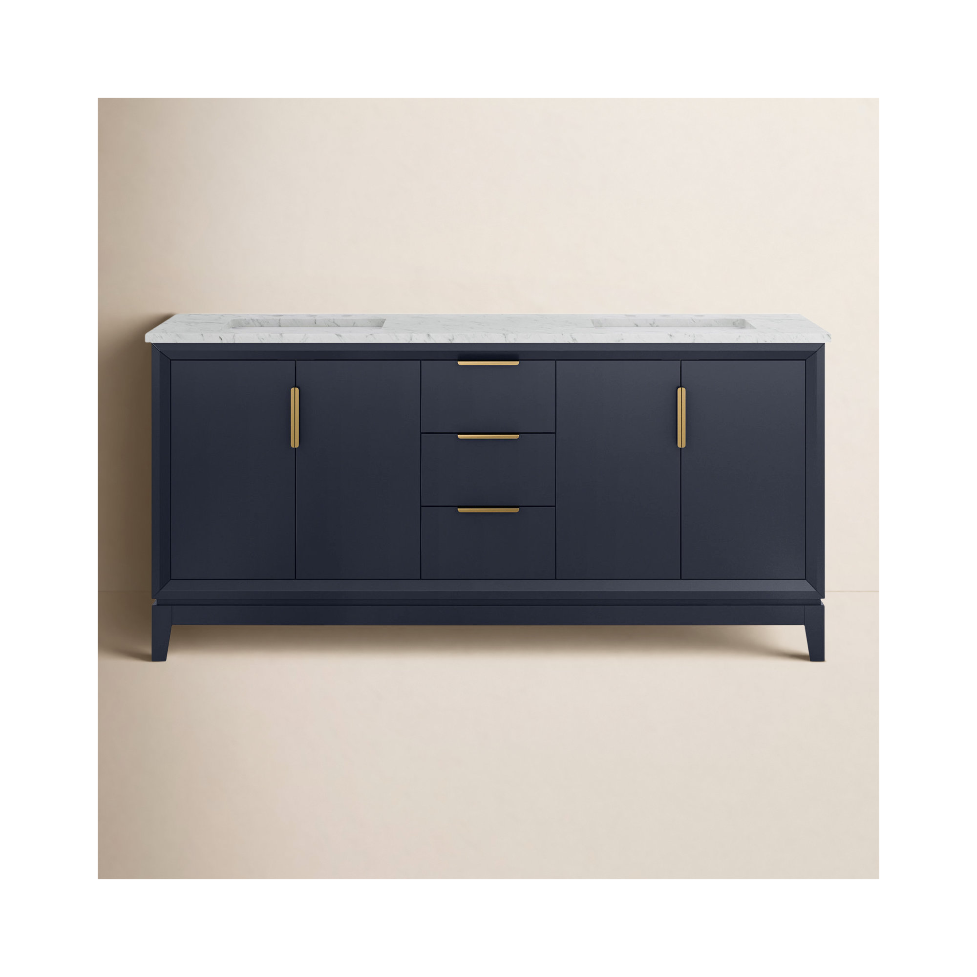 Belmar 72'' Double Bathroom Vanity, Monarch Blue