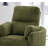 Power Glider Recliner W/ Swivel Contemporary Olive Green Finish Curved Arms Pillow Fill Swivel Chair Primary Living Room-1647656150