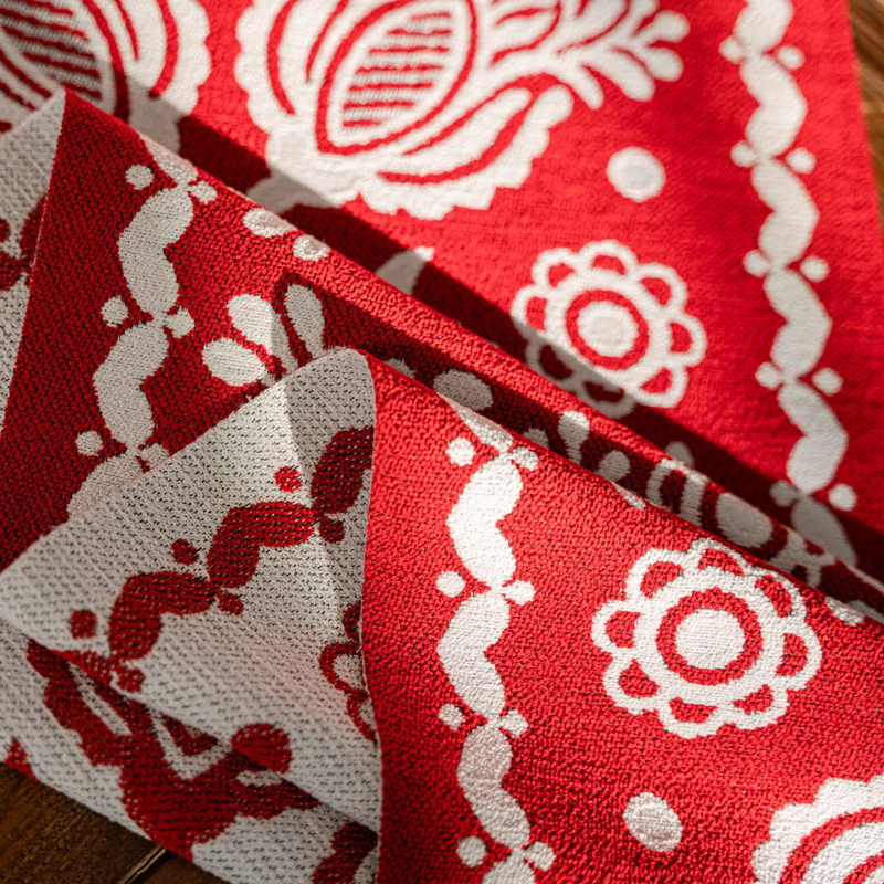 Cotton Linen Farmhouse Table Runner With Tassels, 14" x 86"