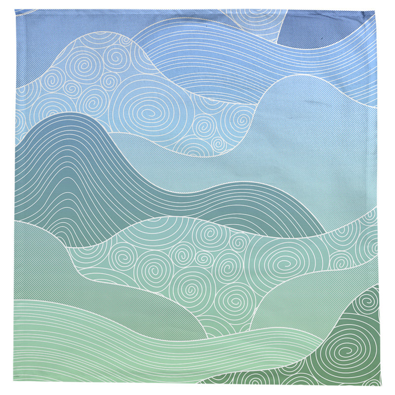 Nappe ondulations à la main Leffel, Bleu / Vert