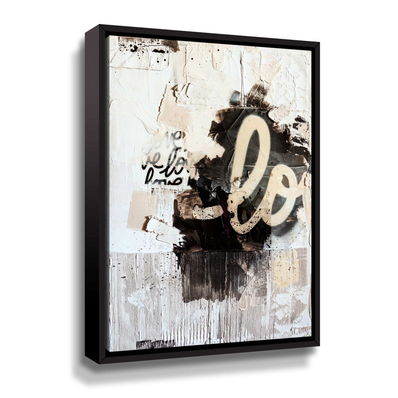 Almost In Love - Peinture sur toile, Cadre noir, H 48 po x l 36 po x P 2 po