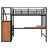 Loft Bed With Desk And Metal Grid, Stylish Metal Frame Bed With Lateral Storage Ladder And Wardrobe-116706025-101515702