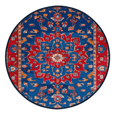Machine Washable Tabriz Blue Area Rug