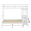 Lit superposé simple au dessus d'un lit double avec bureau intégré et trois tiroirs