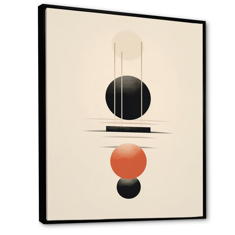 Pleine lune délice rétro géométrique minimalisme I - art mural sur toile transitionnel, H 44 po x l 34 po x P 1,5 po
