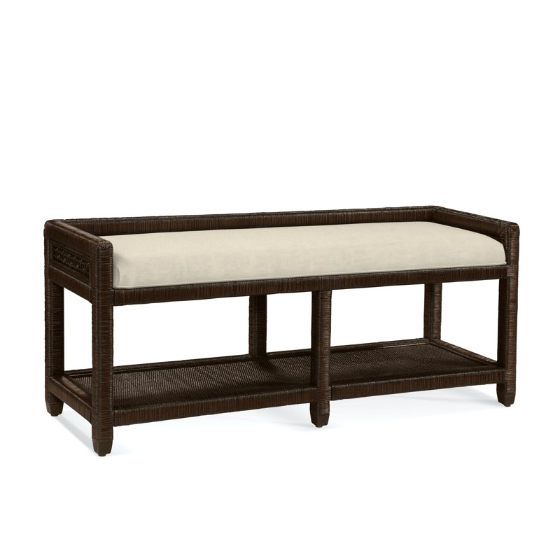 Banc de rangement Silvio Glinda, Café, Bleu contemporain; 0539-54
