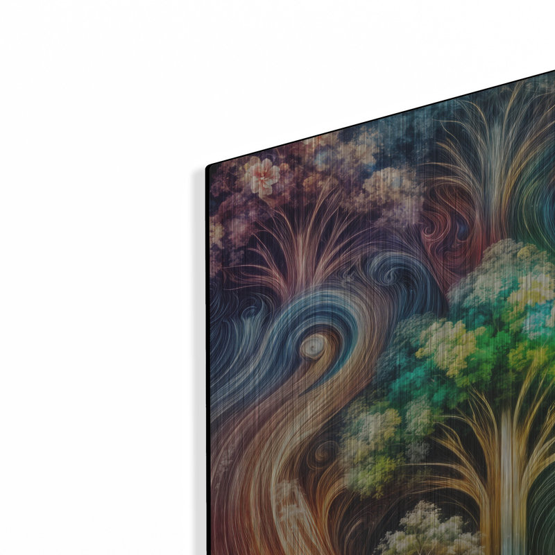 «Abstract Forest» par Rey Klimt, art mural en métal, H 24 po x l 48 po