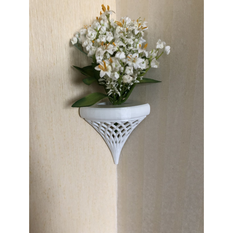 Gibsonton Triangle Plastic / Acrylic Corner Shelf, White, 11.5cm H x 10cm W x 6.5cm D