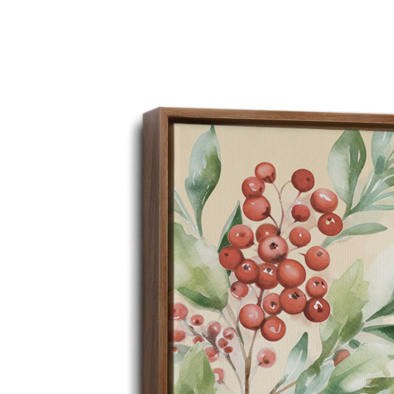 «Christmas Cardinal and Light Post» par Nicole DeCamp, reproduction d'art, L 12 po x H 16 po, Brun, Toile avec cadre