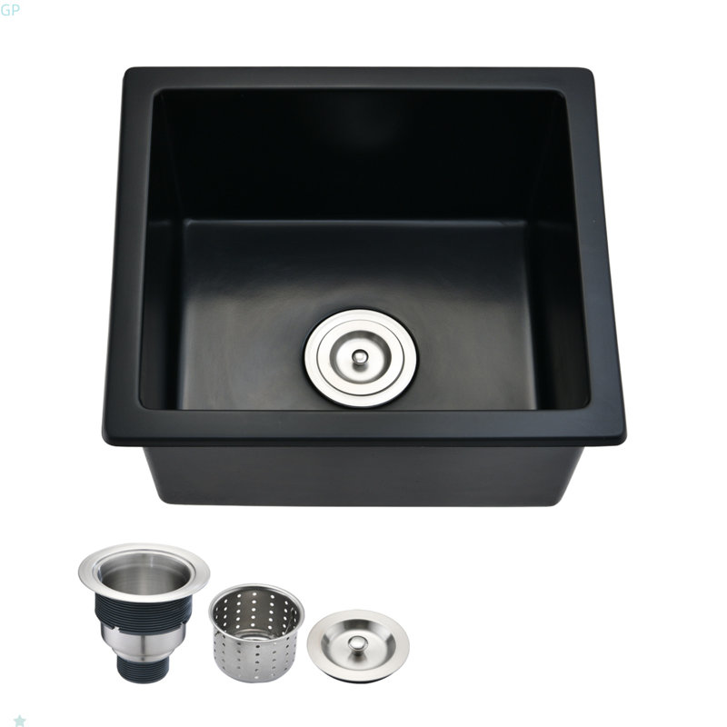 Évier de bar encastrable avec filtre à panier L 18 po x l 16 po Quartz