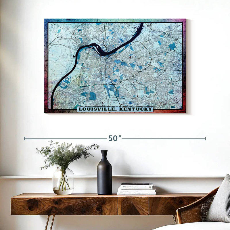 Carte de la ville de Aliaz Louisville, H 26 po x l 39 po